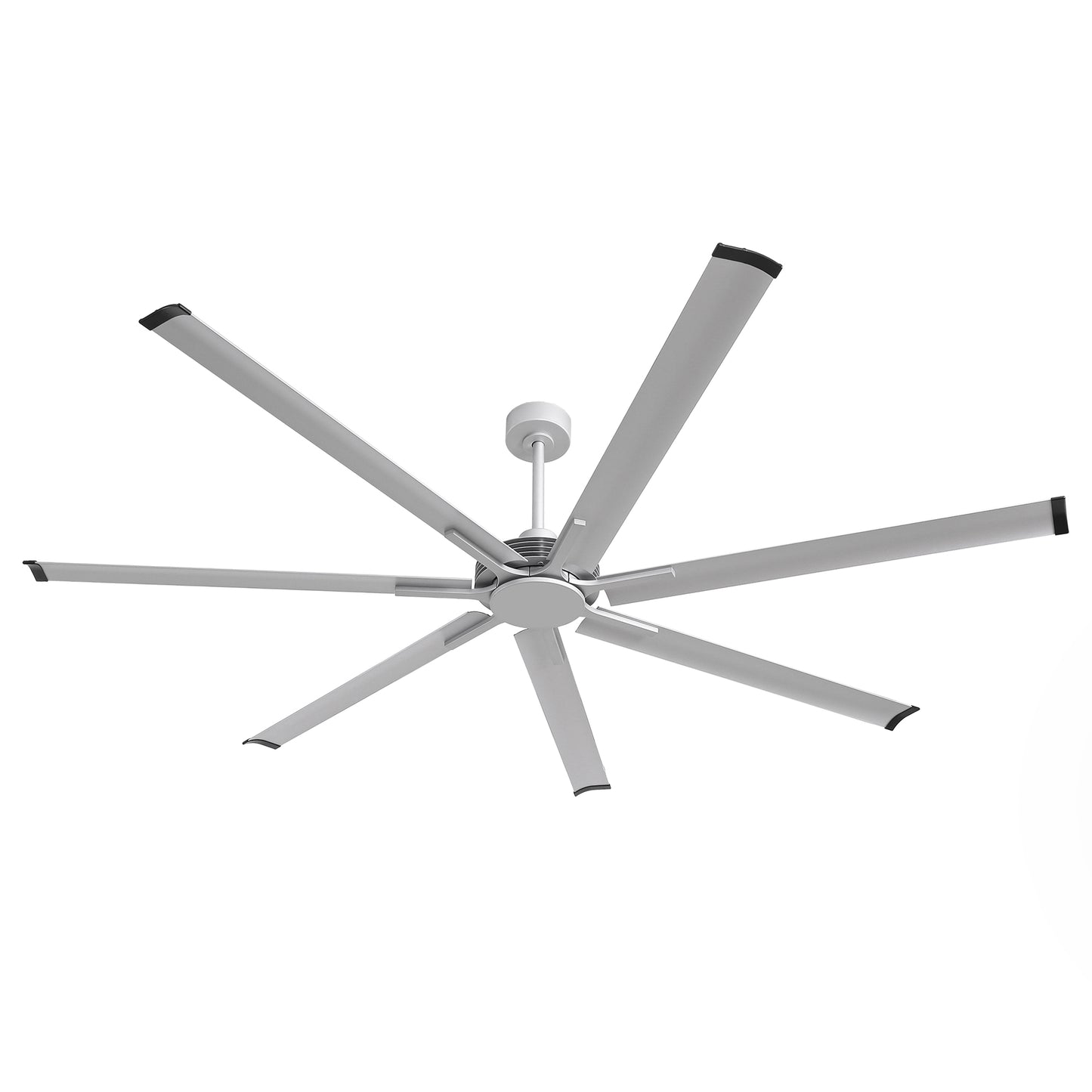 Ceiling Fan Modern 100" Industrial 7-Blade Silver Metal