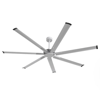 Ceiling Fan Modern 100" Industrial 7-Blade Silver Metal