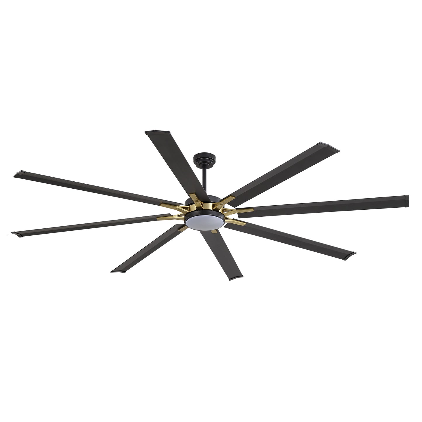 96" Black & Gold Ceiling Fan with Light & Remote – Smart 6-Blade, Quiet DC Motor