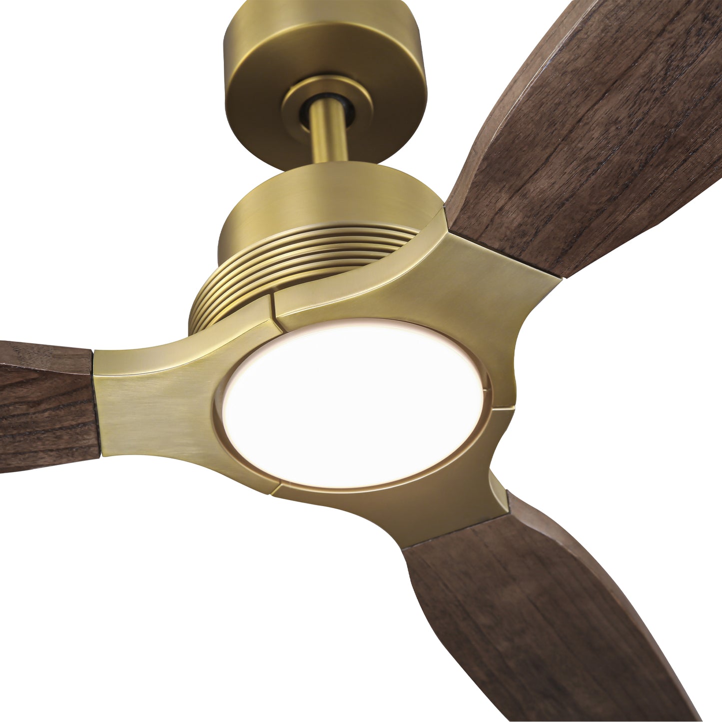 56" Gold Farmhouse Ceiling Fan with Light & Remote – 5-Blade, Quiet DC Motor, Indoor/Outdoor