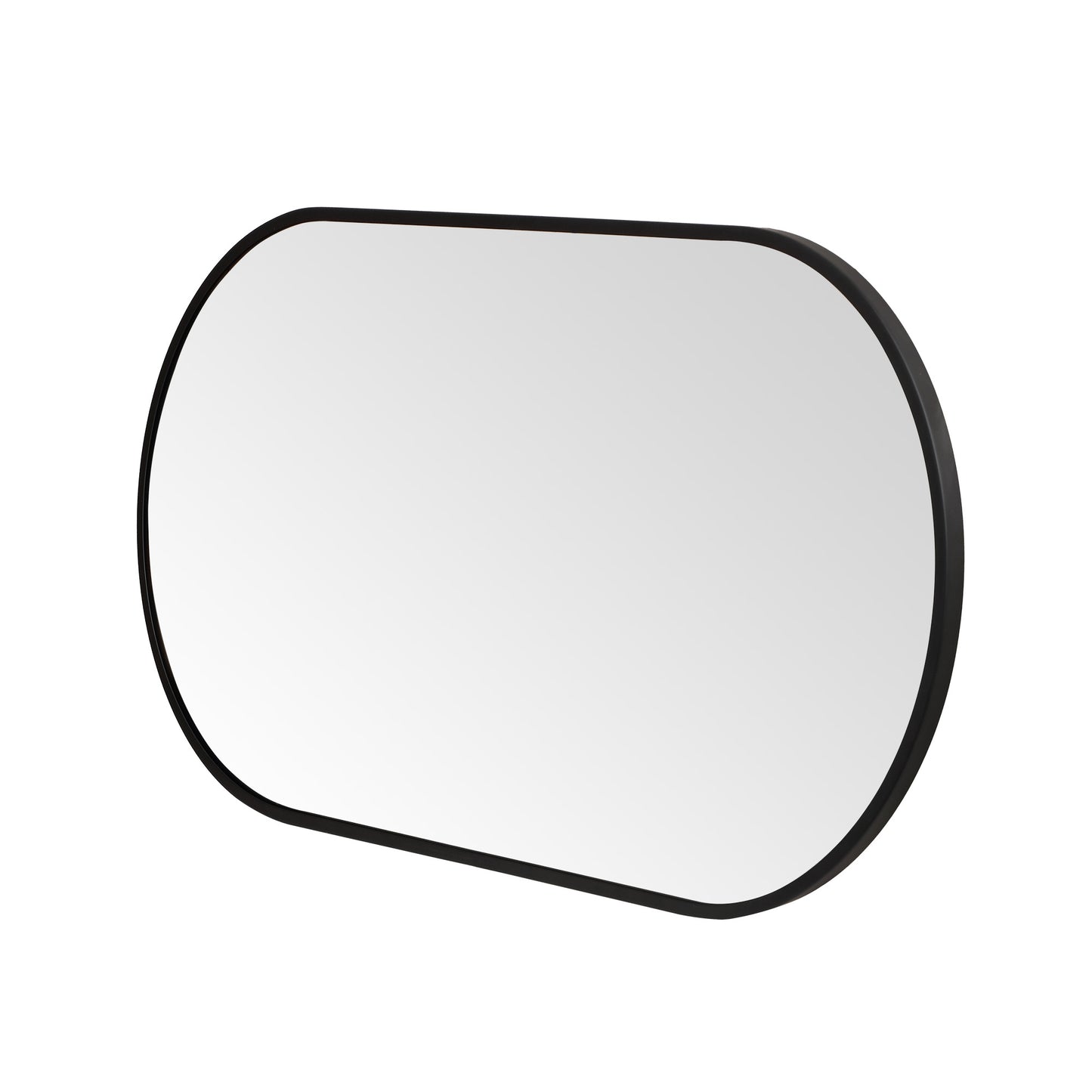 Wall Mirror 24x36" Modern Matte Black Framed Oval