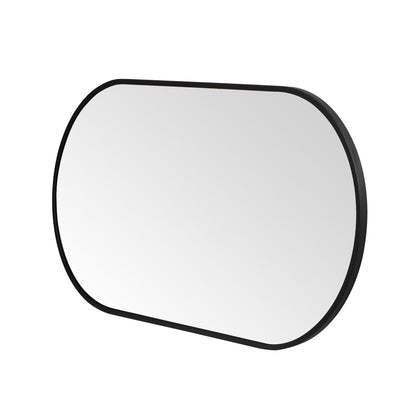 Wall Mirror 24x36" Modern Matte Black Framed Oval