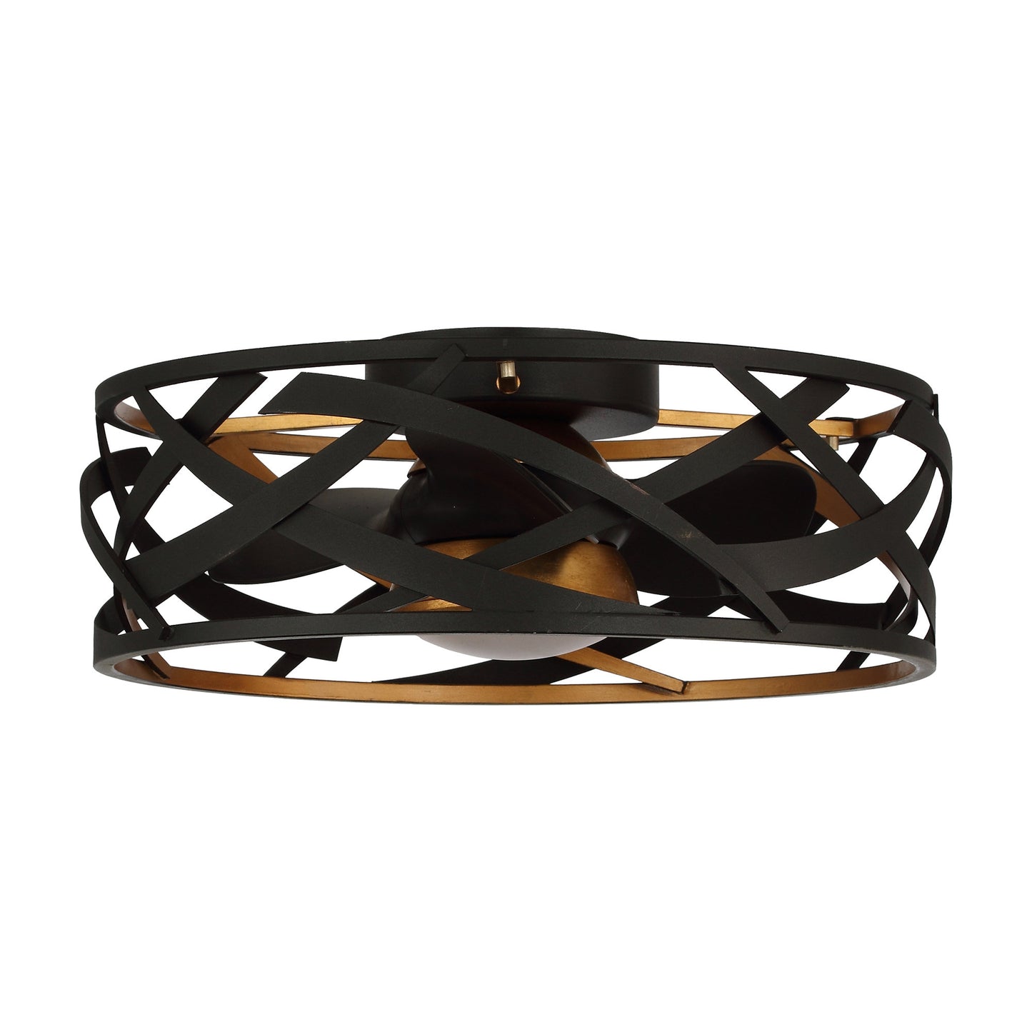 21" Modern Black Cage Ceiling Fan with LED Light