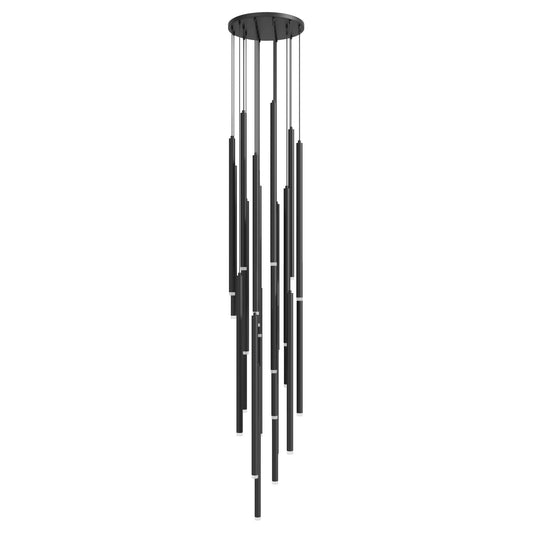 Filmore Ave 25-Light Modern Matte Black Pendant Light