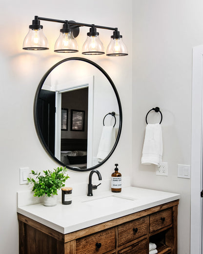 Hermosa Black 4-Light Bathroom Vanity Light