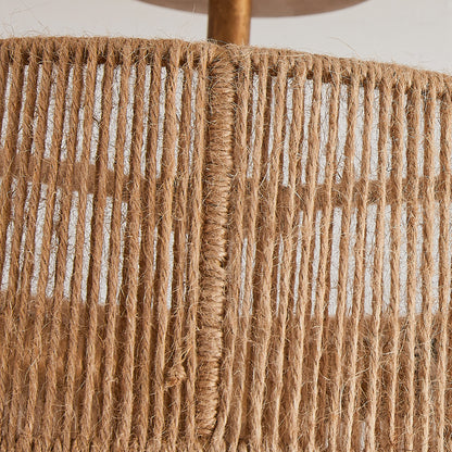 3-Light Coastal Jute Semi-Flush Mount Ceiling Light