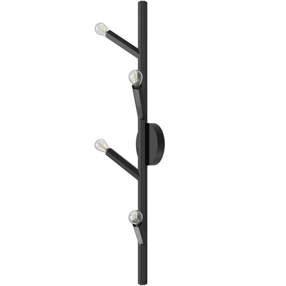 The Oaks Matte Black 4-Light Modern Branch Wall Sconce