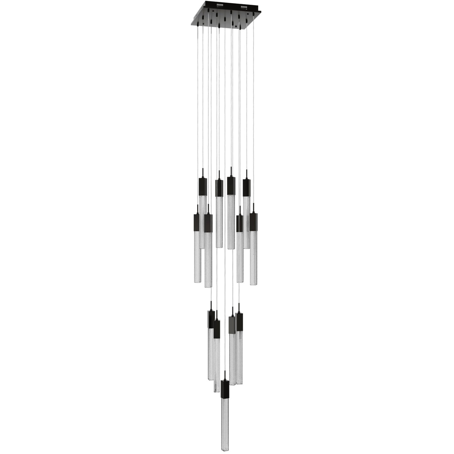 Boa 13-Light LED Dark Bronze Studded Glass Pendant Light
