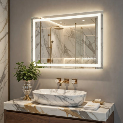 LED Bathroom Mirror with Anti-Fog & Dimmable Lighting (Backlit)