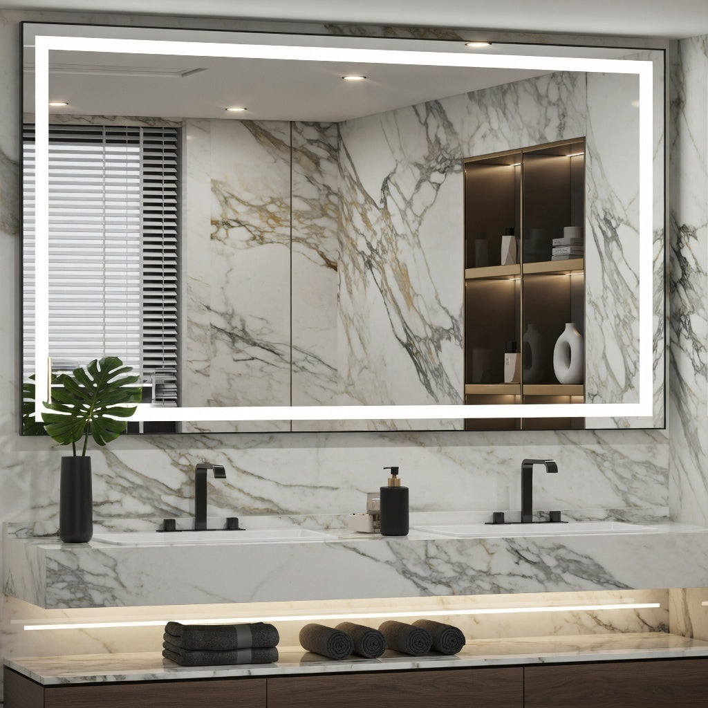 LED Bathroom Mirror with Anti-Fog & Dimmable Lighting (Backlit)