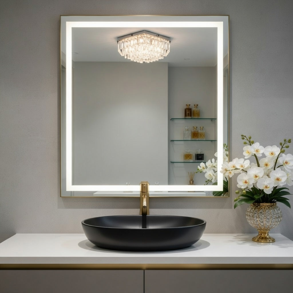 LED Bathroom Mirror with Anti-Fog & Dimmable Lighting (Backlit)