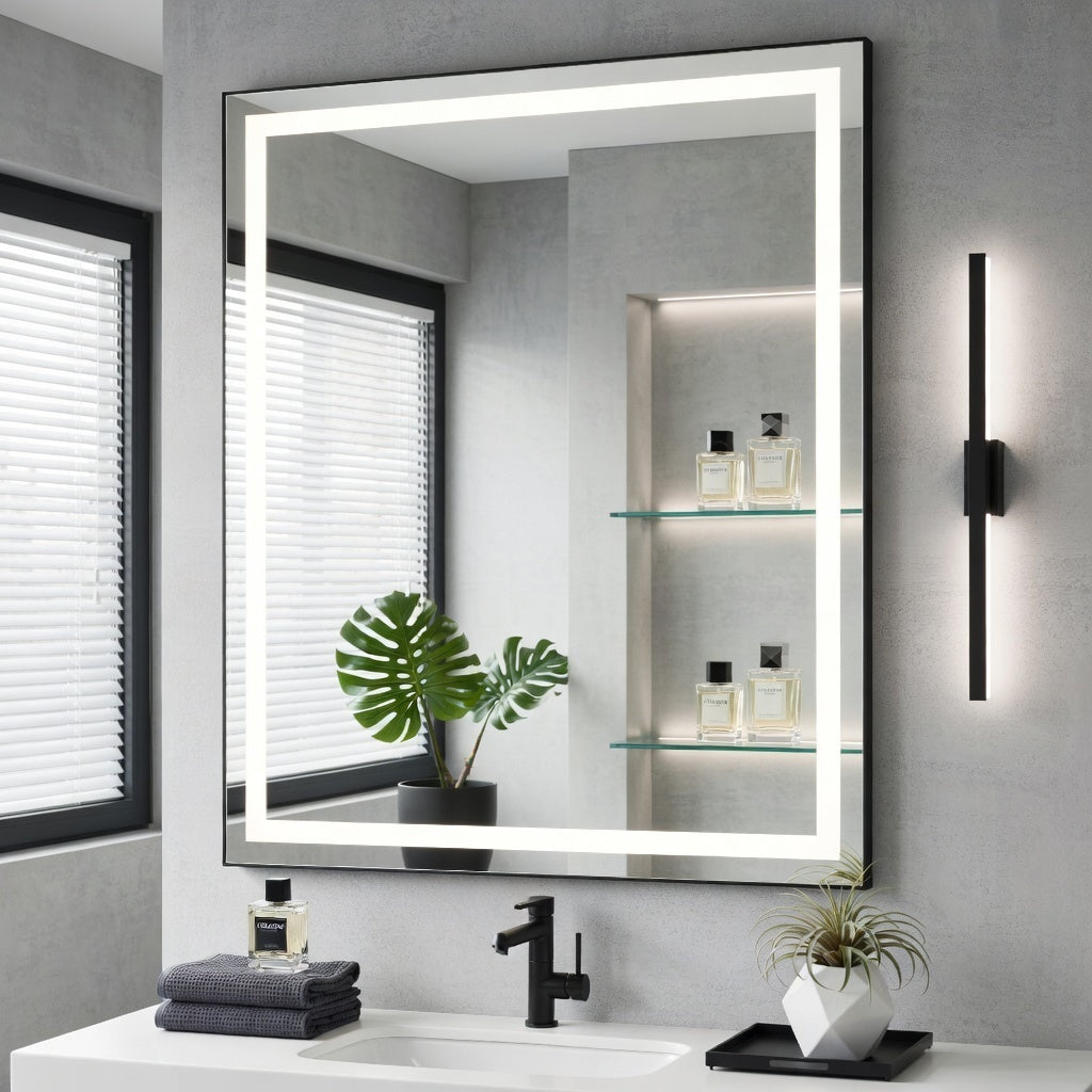 LED Bathroom Mirror with Anti-Fog & Dimmable Lighting (Backlit)