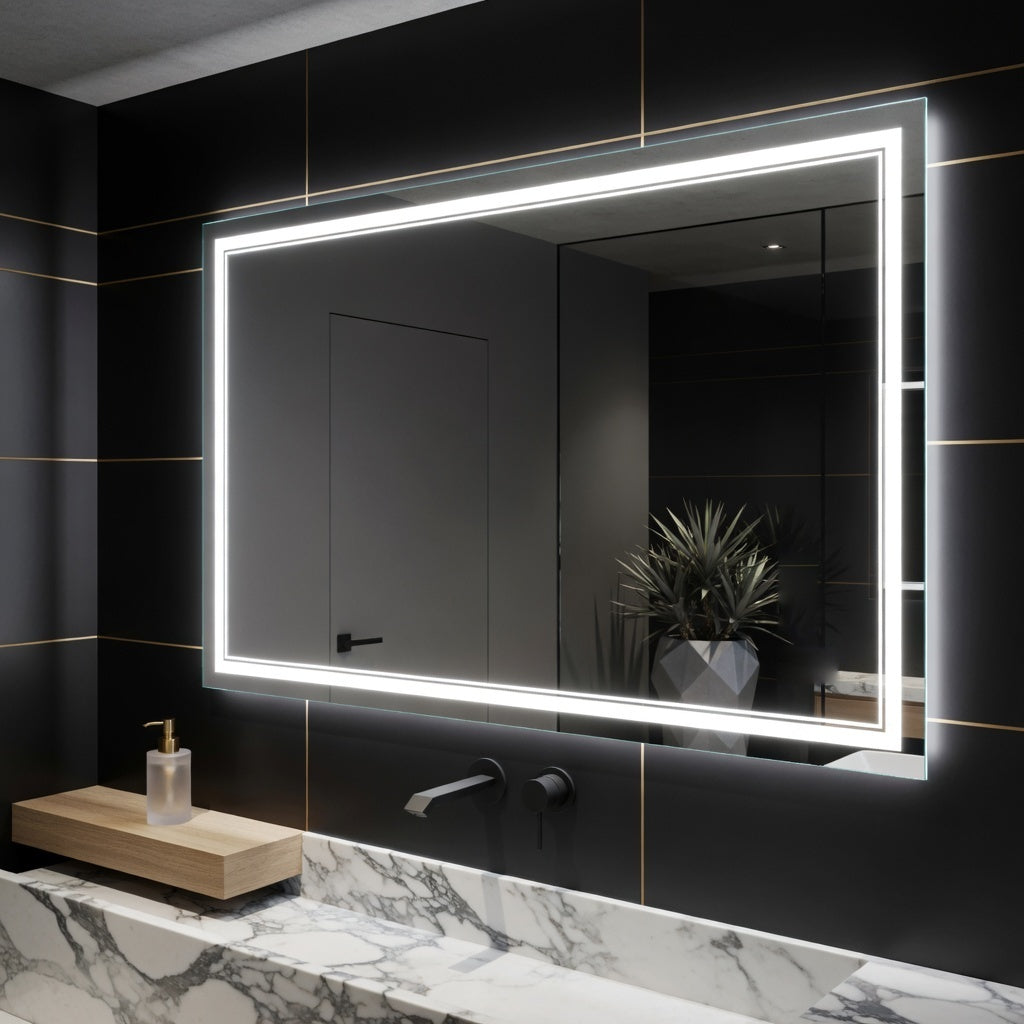 LED Bathroom Mirror with Anti-Fog & Dimmable Lighting (Backlit)