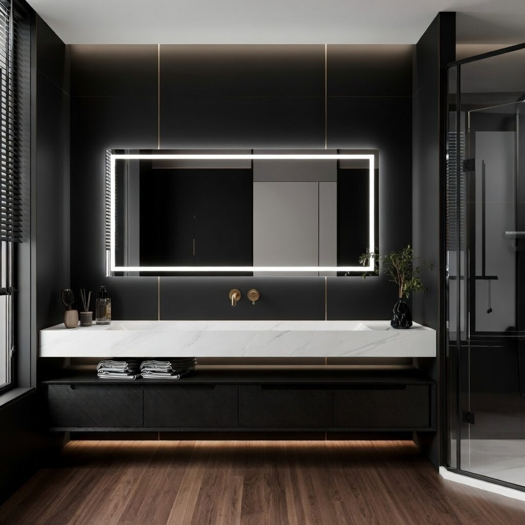 LED Bathroom Mirror with Anti-Fog & Dimmable Lighting (Backlit)