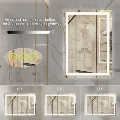 LED Bathroom Mirror with Anti-Fog & Dimmable Lighting (Backlit)