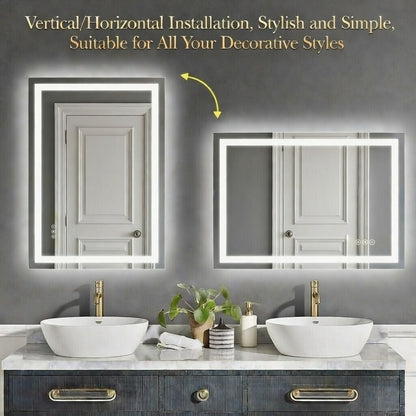 LED Bathroom Mirror with Anti-Fog & Dimmable Lighting (Backlit)