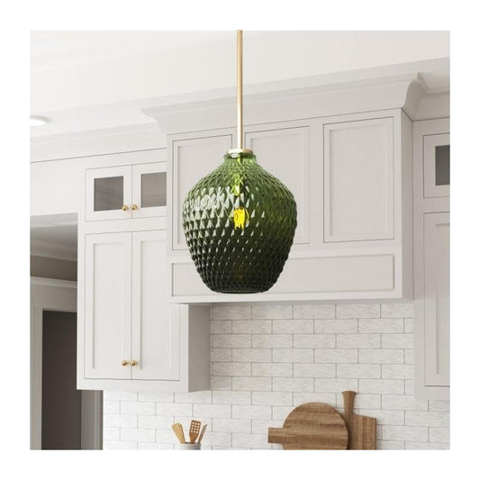 Lavine 1-light Olive Handblown Glass Mini Pendant Light