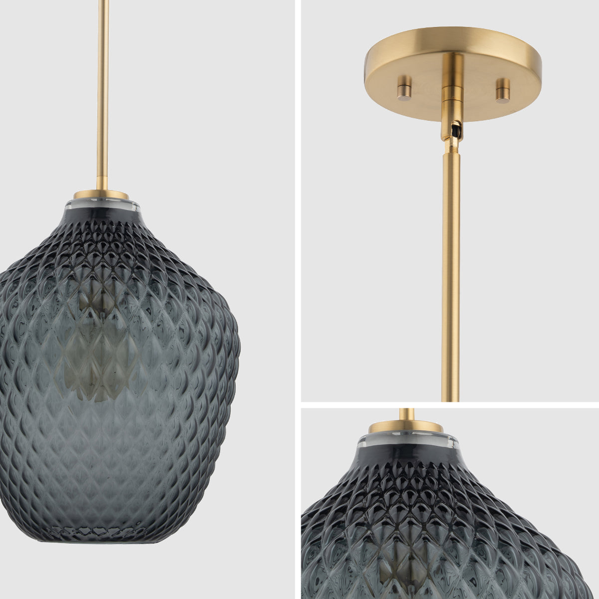 Lavine 1-light Smoke Handblown Glass Mini Pendant Light