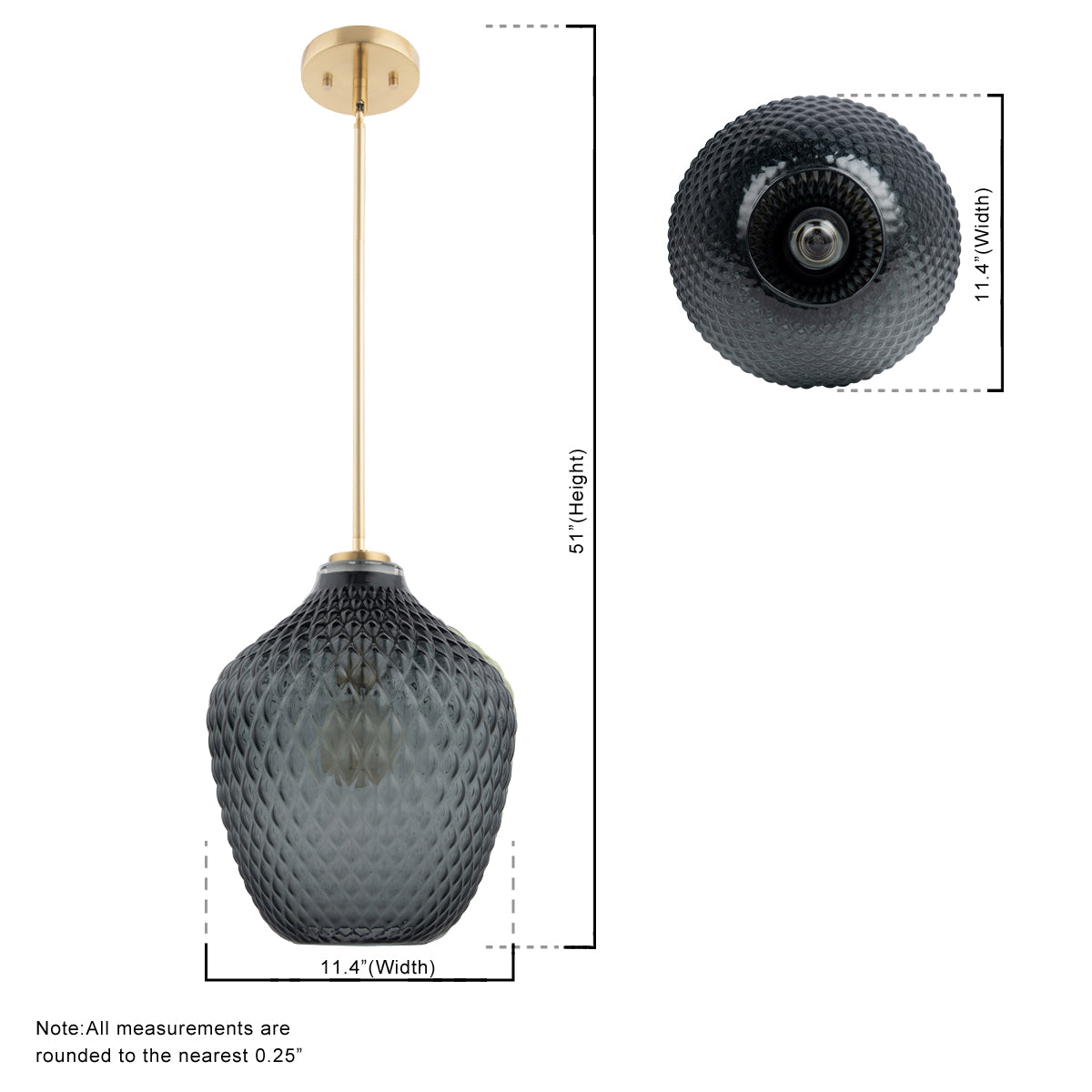 Lavine 1-light Smoke Handblown Glass Mini Pendant Light