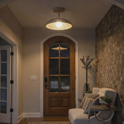 Lusteria 1-Light Iron Farmhouse Semi Flush Mount Ceiling Light