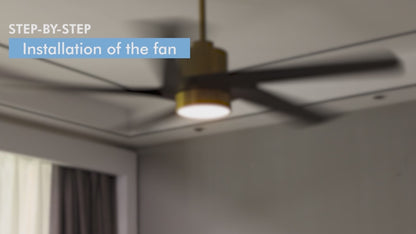 AeroBlade 54" 5-Blade 6-Speed White & Gold Ceiling Fan with Light