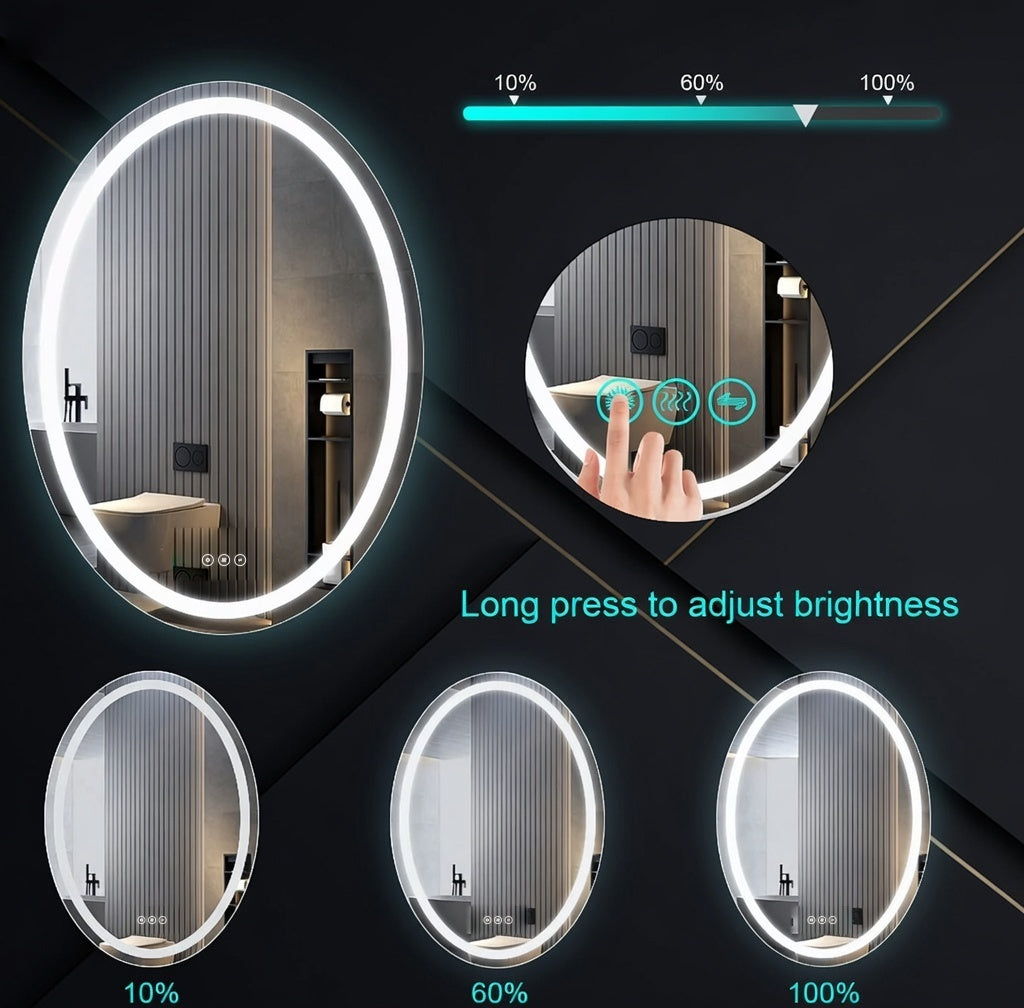 20" x 28" LED Bathroom Mirror – Backlit Anti-Fog Dimmable Vanity Mirror