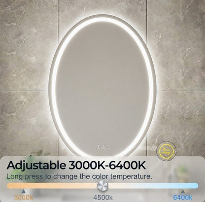 24" x 32" LED Bathroom Mirror – Backlit Anti-Fog Dimmable Vanity Mirror