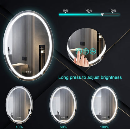 24" x 32" LED Bathroom Mirror – Backlit Anti-Fog Dimmable Vanity Mirror