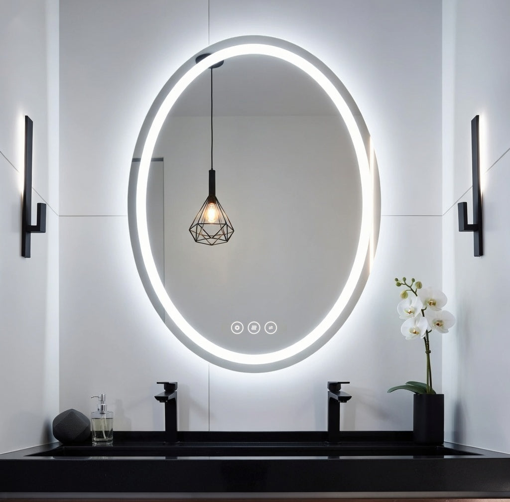 24" x 32" LED Bathroom Mirror – Backlit Anti-Fog Dimmable Vanity Mirror