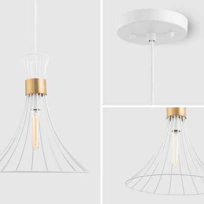 Zenith 1-Light White & Gold Pendant Light