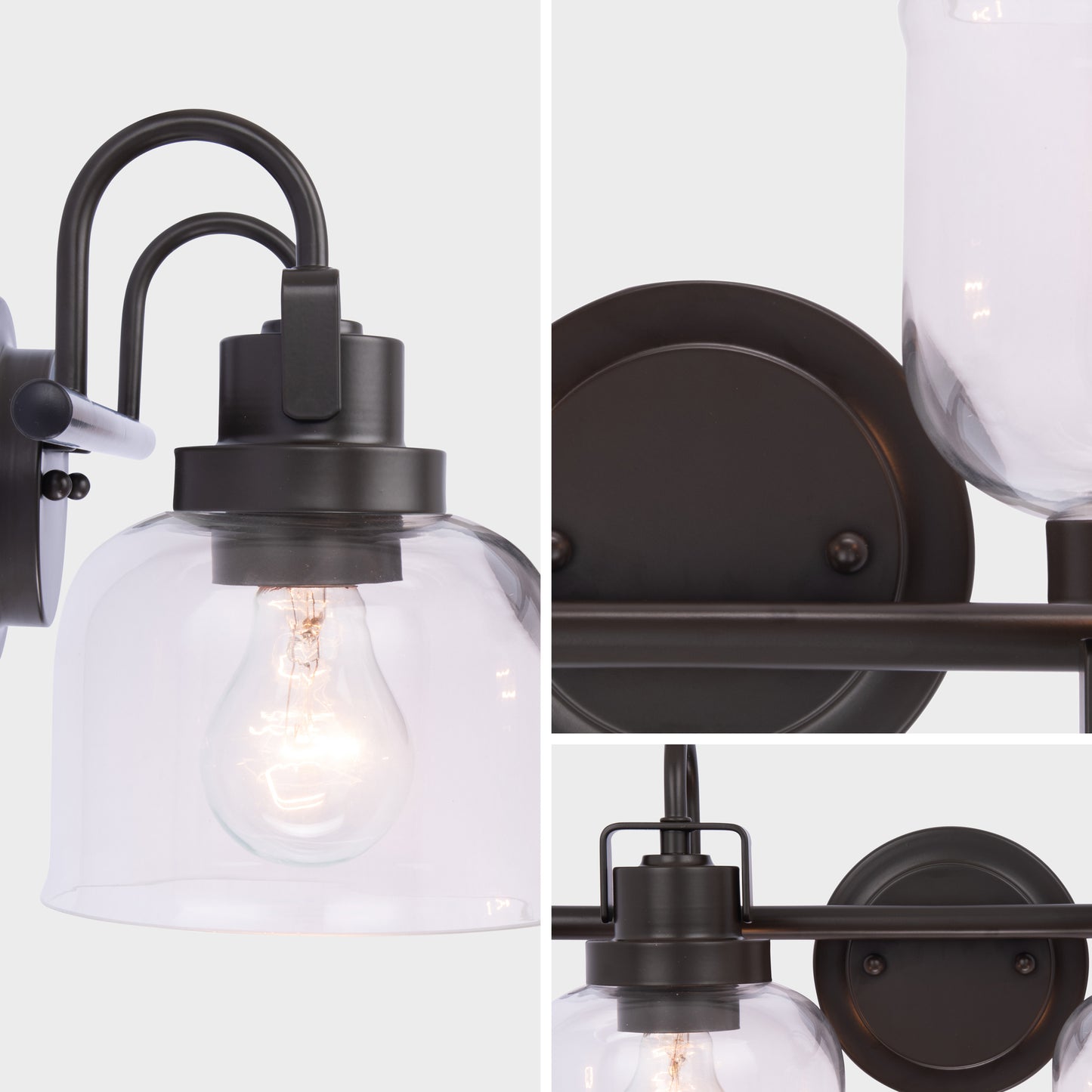 Brighton 2-Light Dark Bronze Dimmable Bathroom Vanity Light