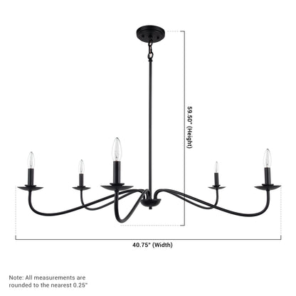 Ellie Black 5-Light Elegant Traditional Chandelier