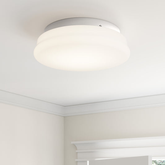 Finn 3-Light Nickel LED Flush Mount Ceiling Light