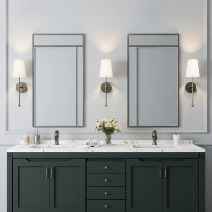 Finley 1-Light Brushed Nickel Dimmable Bathroom Wall Sconce