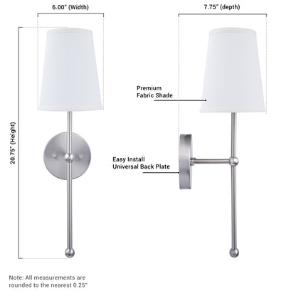 Finley 1-Light Brushed Nickel Dimmable Bathroom Wall Sconce