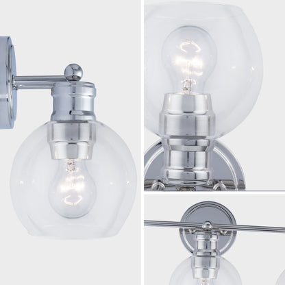 Jasper 2-Light Chrome Dimmable Bathroom Vanity Light