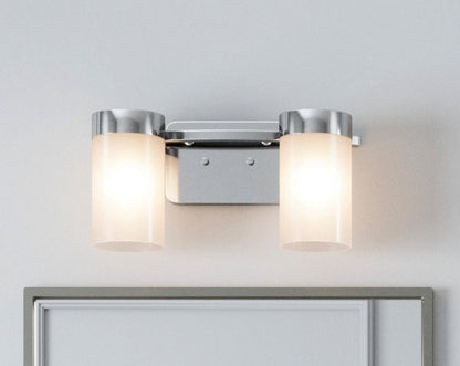 Revis 2-Light Silver Dimmable Bathroom Vanity Light